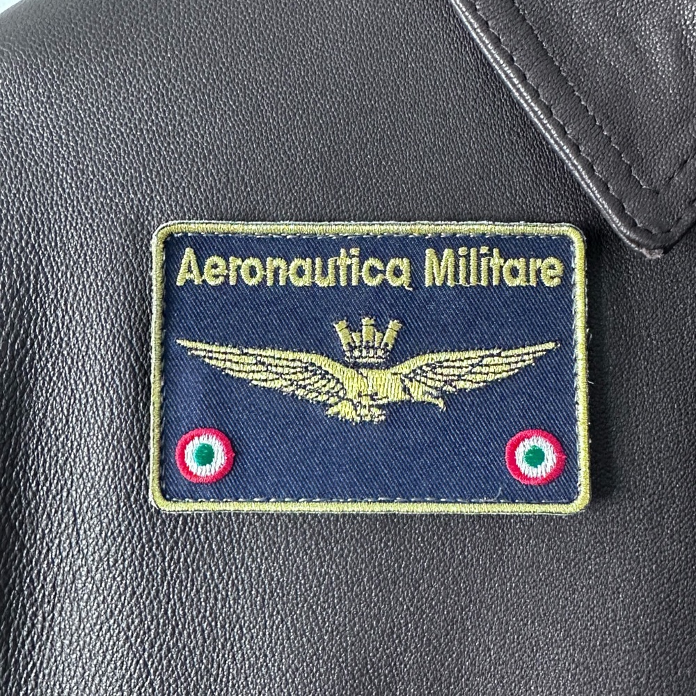 Brown, size L, leather jacket, pilot, Italian Air Force - Picture 3 of 16